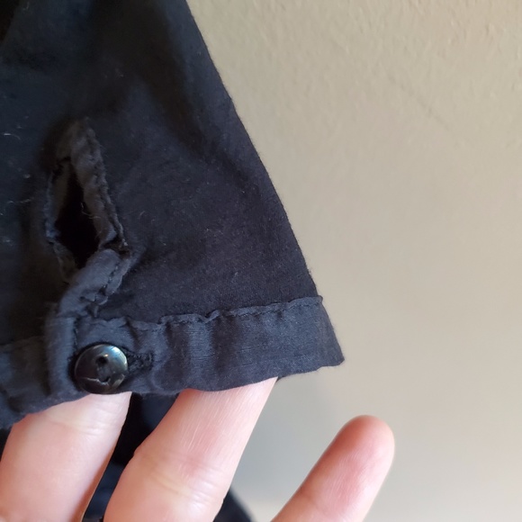 Anthro Black front tie blouse sz L - Picture 2 of 9